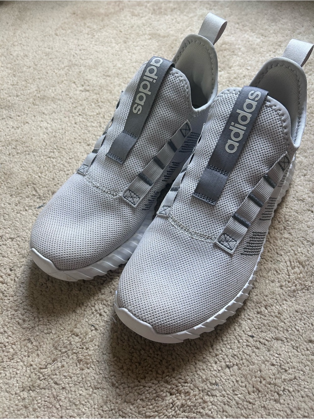 Adidas Slip-On Sneakers in Light Gray and White 8— see description.